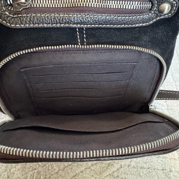 Cold water creek black leather crossbody purse - Picture 9 of 10